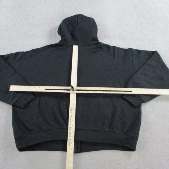 SKIMS Cotton Fleece Zip Up Hoodie Womens XL Onyx Black Sweatshirt Sweater NWT - Picture 6 of 9